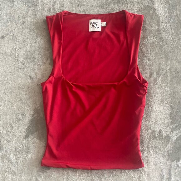 Princess Polly Tops - Princess Polly Red‎ Sleeveless Square Neck Tank Top Women's Size 6